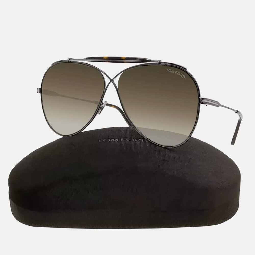 Tom Ford Pilot Sunglasses Gunmetal Men's